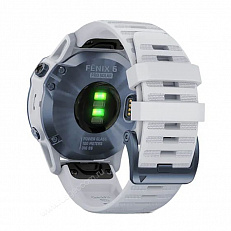 спортивные Часы Garmin Fenix 6 Pro Solar синий минерал с белым ремешком