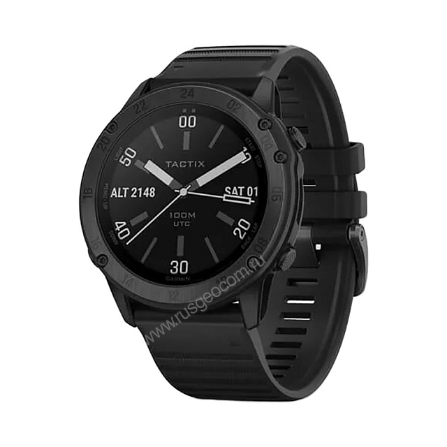 Часы Garmin Tactix Delta - Sapphire Edition - черное DLC-покрытие с черным ремешком