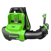 Greenworks GD40BPG2 40V (281 км/ч) бесщеточная без АКБ и ЗУ - воздуходувка аккумуляторная ранцевая