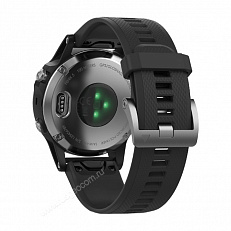 smart Часы Garmin Fenix 5 серебристые с черным ремешком
