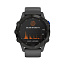 беговые смарт часы Garmin Fenix 6 Pro Solar черный с серым ремешком